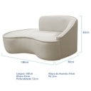 Ver imagem 5 de Kit Divã Recamier Orgânico Marrocos 180cm Lado Esquerdo e 1 Poltronas Amore Linho