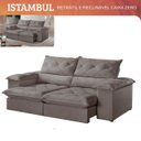 Ver imagem 3 de Sofá Retrátil e Reclinável Istambul Caixa Zero 2,40m Pillow de 15cm - Movenzo Estofados