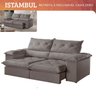 Sofá Retrátil e Reclinável Istambul Caixa Zero 2,40m Pillow de 15cm - Movenzo Estofados - 3