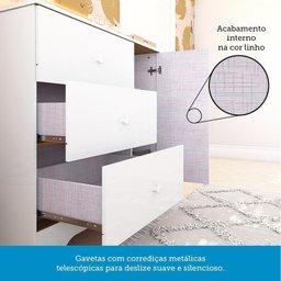 Quarto de Bebê Cômoda 1 Porta e Berço Minicama 100% Mdf Ravy Espresso Móveis - 10