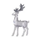 Ver imagem 1 de Enfeite Natal Rena Transparente Prata 14,5cm