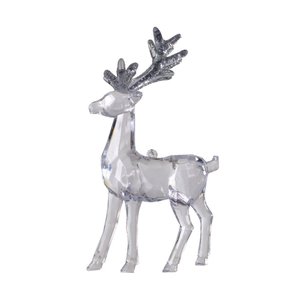 Enfeite Natal Rena Transparente Prata 14,5cm