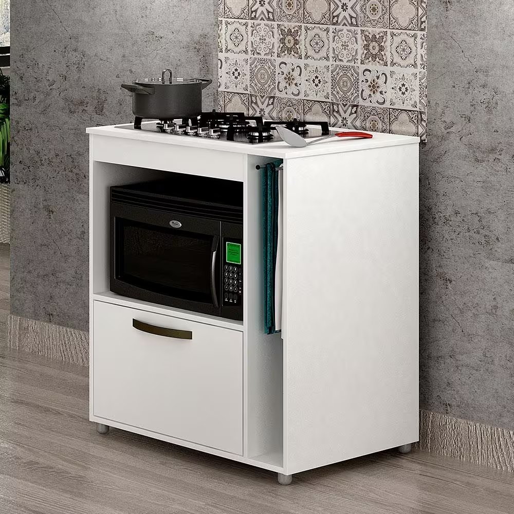 Balcão para Cooktop e Forno Bia Chf Móveis - Branco - 1