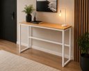 Ver imagem 5 de Mesa Jantar Aparador Bancada Alta Industrial 190x80cm Tampo Bege Pés Branco