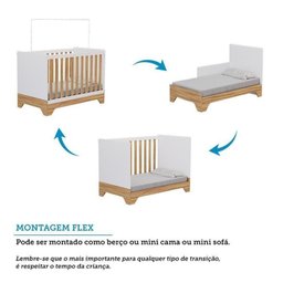 Quarto de Bebê Cômoda 1 Porta e Berço Minicama 100% Mdf Ravy Espresso Móveis - 5