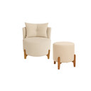 Ver imagem 1 de Kit Poltrona e Puff Luna Decorativa Curvo Orgânico Boucle Montanaris Decor