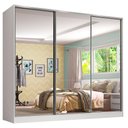 Ver imagem 2 de Guarda Roupa Casal 100% Mdf Madesa Sevilha 3 Portas de Correr de Espelho - Branco
