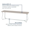 Ver imagem 4 de Banco Estilo Retrô 136cm x 42cm Vareta Branco