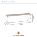 Ver imagem 3 de Banco Estilo Retrô 136cm x 42cm Vareta Branco