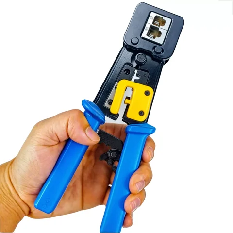 Alicate Crimpar Rj45 Rj11 Rj12 Cabo de Rede Conector Vazado