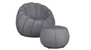 Ver imagem 2 de Kit Poltrona Decorativa C/ Puff Concha Veludo Cinza - Londrilar