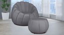 Ver imagem 1 de Kit Poltrona Decorativa C/ Puff Concha Veludo Cinza - Londrilar