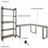 Conjunto Home Office Estilo Industrial 2 Peças Rush Carvalho - Pnr Móveis - 3