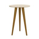 Ver imagem 1 de Mesa de Canto Theo Areia Fosco com Pés Amadeirado - Reller Móveis