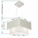 Ver imagem 2 de Lustre Pendente Duplo Quadrado Vivare Md-4157 Cúpula em Tecido 40x35cm - Bivolt Rustico-cinza-