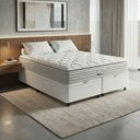 Ver imagem 3 de Cama Box Baú Casal Queen Colchão Molas Ensacadas Granville com Pillow Branco Probel