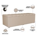 Ver imagem 7 de Calçadeira Recamier Baú para Cama de Casal King Dália 195x50 Cm W01 Suede Bege - Lyam
