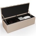 Ver imagem 2 de Calçadeira Recamier Baú para Cama de Casal King Dália 195x50 Cm W01 Suede Bege - Lyam