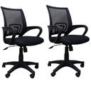 Ver imagem 1 de Kit 2 Cadeiras de Escritório Giratória com Relax Office Santiago Preto Rivatti