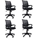 Ver imagem 1 de Kit 4 Cadeiras de Escritório Giratória com Relax Office Santiago Preto Rivatti