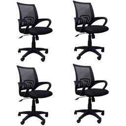 Kit 4 Cadeiras de Escritório Giratória com Relax Office Santiago - 1
