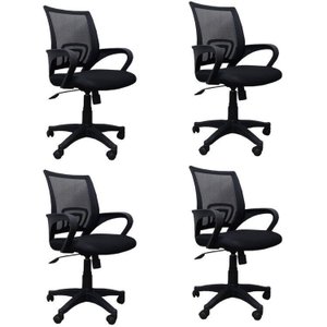Kit 4 Cadeiras de Escritório Giratória com Relax Office Santiago