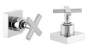Ver imagem 1 de Kit 2 Acabamento Registro Chuveiro Quadrado Cruzeta Cromado Padrão Deca 1/2" - 3/4" ou 1"