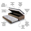 Ver imagem 5 de Bicama Box Baú Linho Marrom 88x188 com Colchão Molas Ensacadas Cama Inhouse Ecoflex