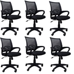 Kit 6 Cadeiras de Escritório Giratória com Relax Office Santiago - 1