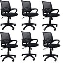 Ver imagem 1 de Kit 6 Cadeiras de Escritório Giratória com Relax Office Santiago Preto Rivatti