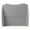 Ver imagem 1 de Cabeceira Orgânica para Cama Box Viúva Luma 120cm Chenille Bouclê Prata - Abmaza