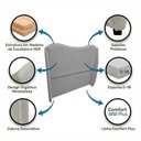 Ver imagem 3 de Cabeceira Orgânica para Cama Box Viúva Luma 120cm Chenille Bouclê Prata - Abmaza