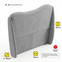 Ver imagem 4 de Cabeceira Orgânica para Cama Box Viúva Luma 120cm Chenille Bouclê Prata - Abmaza