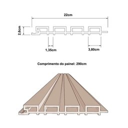 Painel Ripado Externo em Placa 21,9cmx290cm (0,64m²) WPC - 4