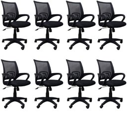 Kit 8 Cadeiras de Escritório Giratória com Relax Office Santiago - 1
