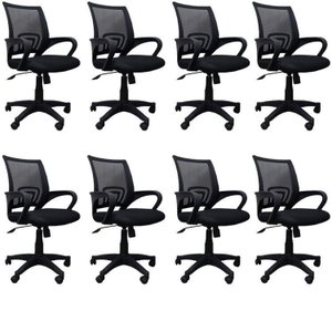 Kit 8 Cadeiras de Escritório Giratória com Relax Office Santiago