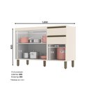 Ver imagem 4 de Balcão 120CM Henn 3 Portas 2 Gavetas Connect C66-139 Off White SE