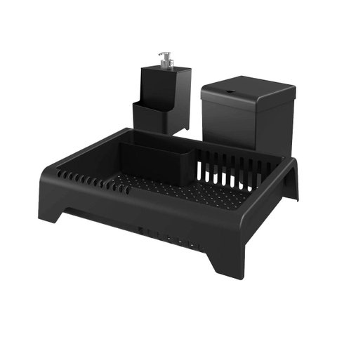 Conjunto Escorredor Lixeira e Dispenser para Cozinha - Stolf