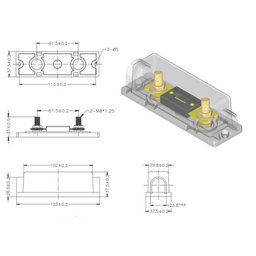 Porta Fusível Faca C Fusivel Principal e Reserva - 250a Conceptkits Porta Fusivel Faca C Fus Reserva - 2