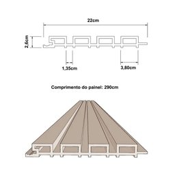 Painel Ripado Externo em Wpc 21,9cmx2,90m (0,64m²) Casa Grassi - 4