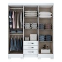 Ver imagem 3 de Guarda-roupa Solteiro 6 Portas 3 Gavetas Branco Lírio - Pnr Móveis