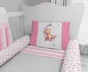 Ver imagem 4 de Kit de Berço Enxoval de Bebê Ursinho Rosa Nuvens