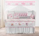 Ver imagem 2 de Kit de Berço Enxoval de Bebê Ursinho Rosa Nuvens