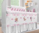 Ver imagem 3 de Kit de Berço Enxoval de Bebê Ursinho Rosa Nuvens