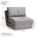 Ver imagem 5 de Poltrona Cama sem Braço Reclinável Fold CabeCasa MadeiraOriginals Cinza Bouclé Grafite