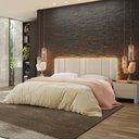 Ver imagem 4 de Cabeceira Modulada King 200 Cm com Led Boucle Bege Vconcept