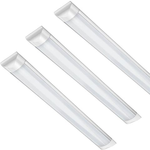 3 Lâmpada Retangular Flat 36w 120cm 6000k Led Sobrepor Bivolt