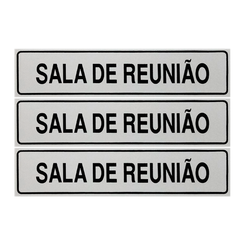 Combo 3 Placas De Sinalização Sala De Reunião 30x7 Acesso - B-523/2 F9e