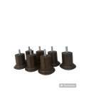 Ver imagem 3 de Pé para Cama Box Bau 6cm X 6cm Marrom Redondo Kit 12 Unidades