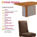 Ver imagem 4 de Conjunto de Jantar Isadora 6 Lugares Tampo MDF Cadeiras Carolina Veludo Marrom 180cm Moderna